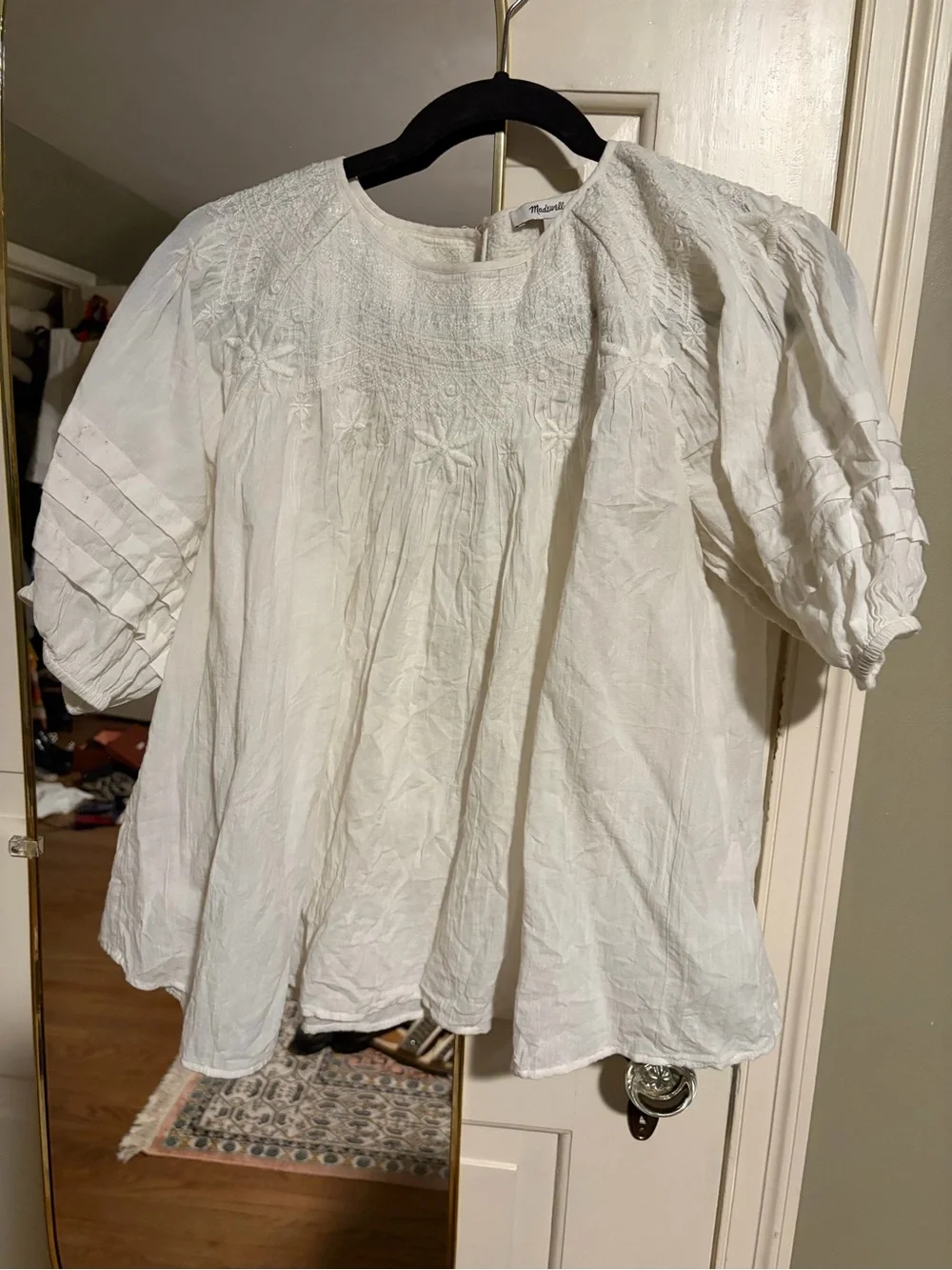 Madewell Embroidered Smock Top